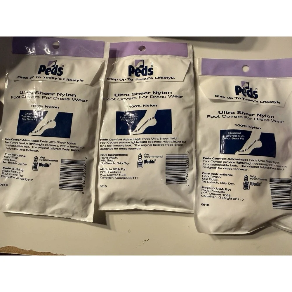New Vintage Peds Foot Covers Size 5-6 1/2 Womens Set Of 3 NWT